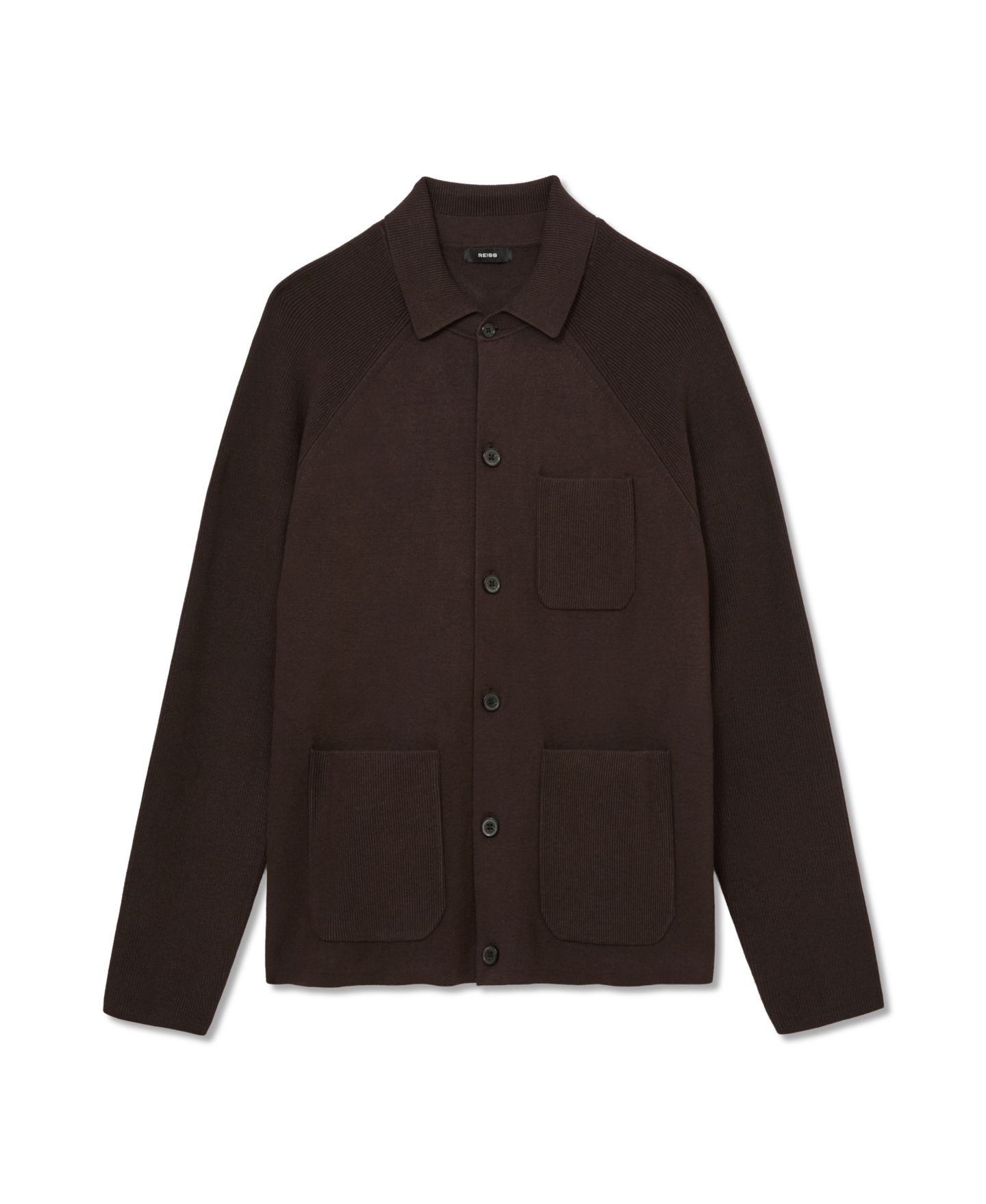Мужской кардиган REISS Fitzwilliam Rib-Knit Button-Through Cardigan — фото 5