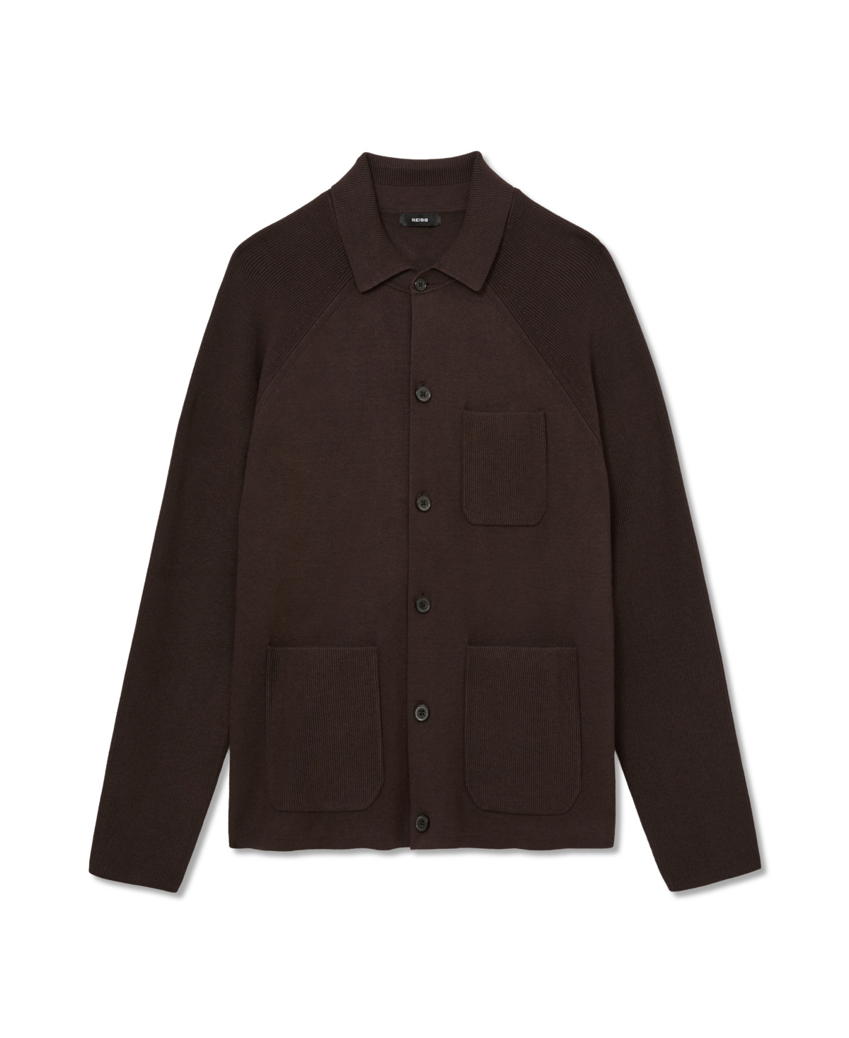 Reiss Men's Fitzwilliam Rib-Knit Button-Through Cardigan Sweater
