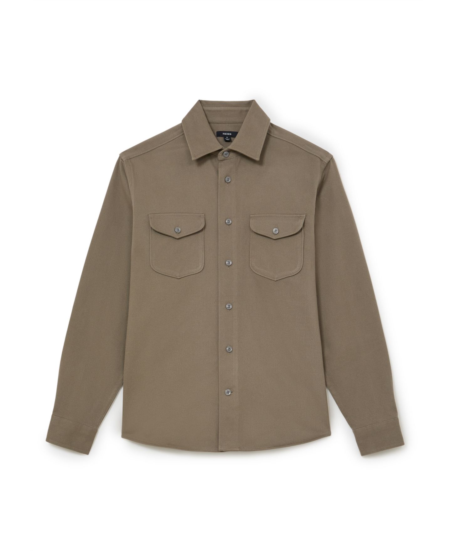 Мужская рубашка REISS Astra Long-Sleeve Cotton-Twill Regular-Fit — фото 5