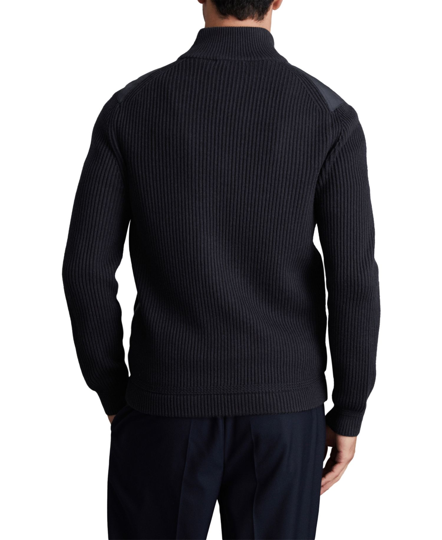 Men's Trainer Hybrid Quilt and Knit Slim-Fit Funnel-Neck Jacket
