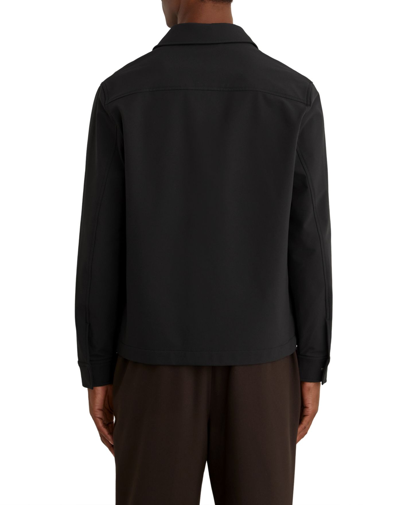 Мужская рубашка REISS Divide Utilitarian Soft-Fleece Lined Twin-Pocket Overshirt, цвет: Чёрный — фото 2
