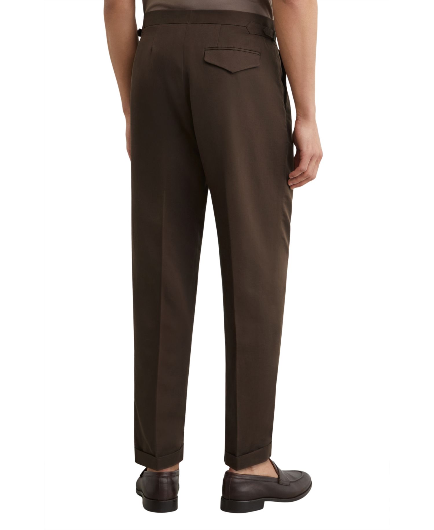 Men's Com Pleated Tapered-Fit Linen-Blend Trousers Pants