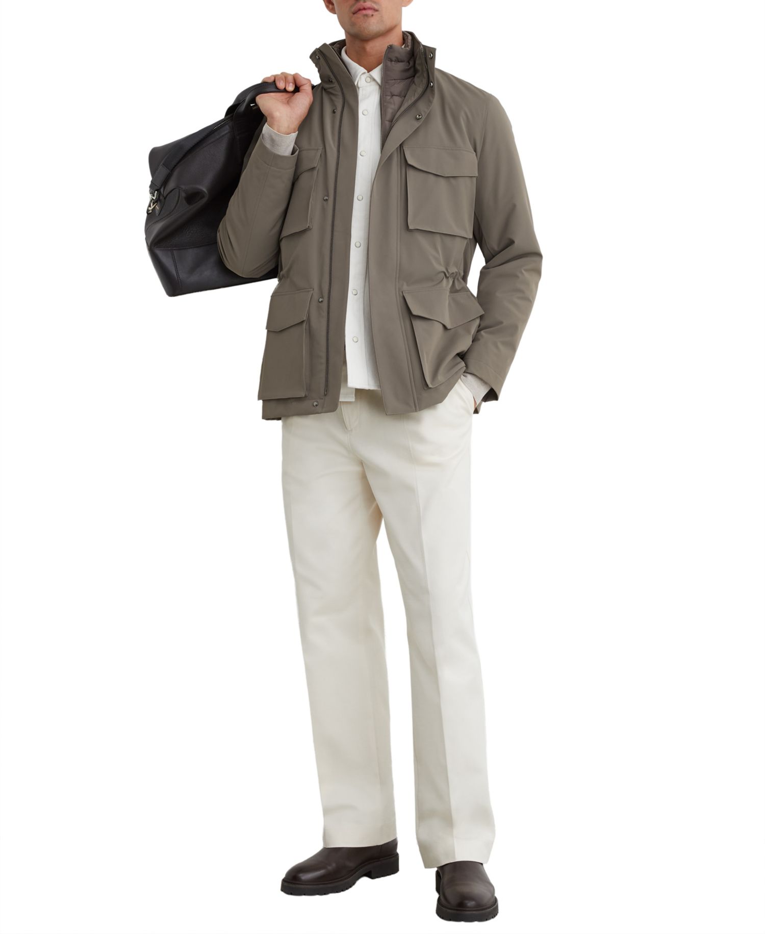 Men's Glick Hooded Removable Gilet Four-Pocket Jacket