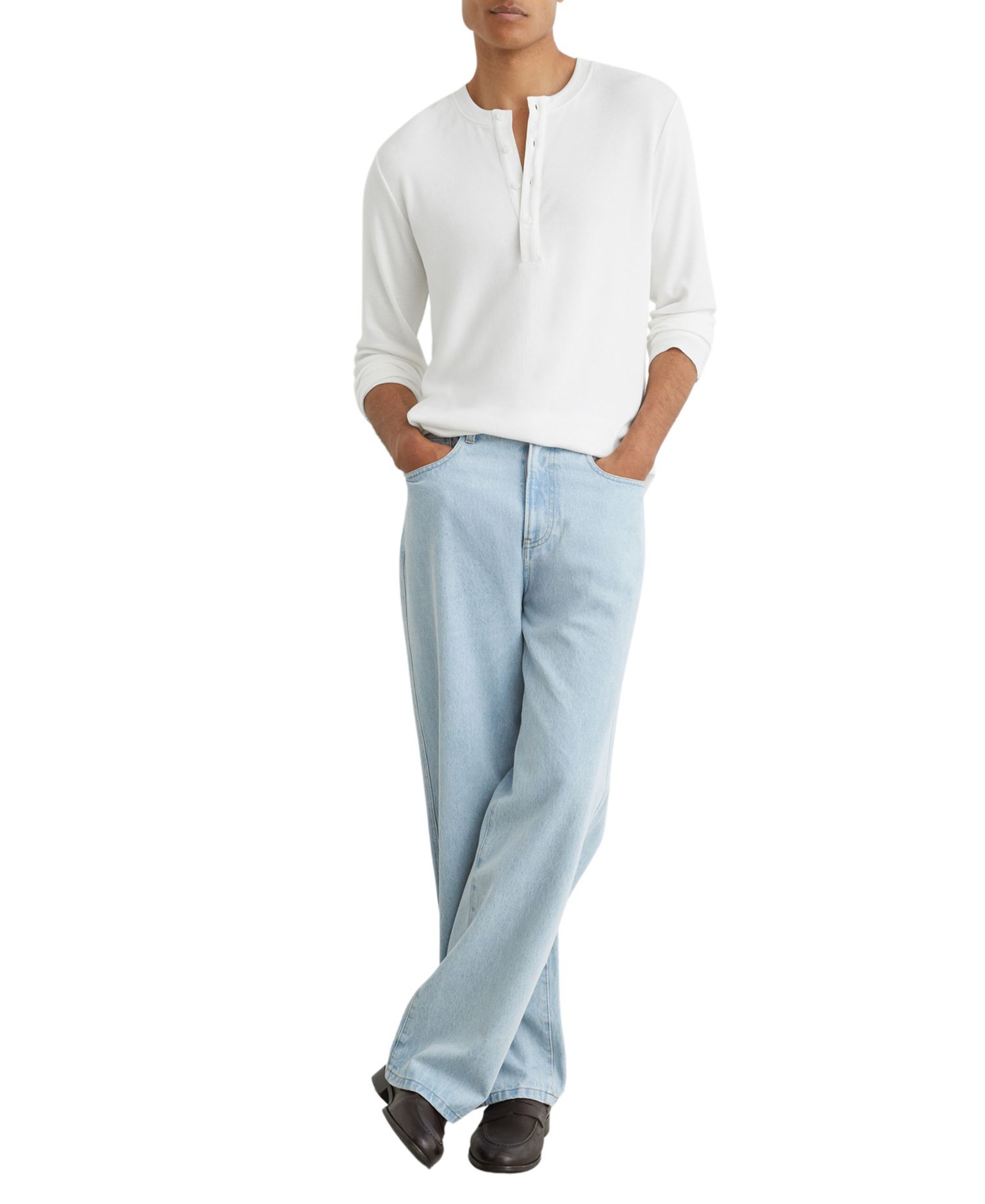 Men's Francisco Ribbed Regular-Fit Henley T-Shirt