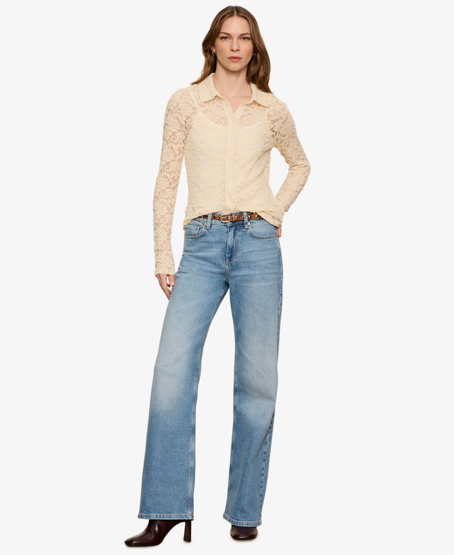 Women's Dreamer Long-Sleeve Lace Blouse
