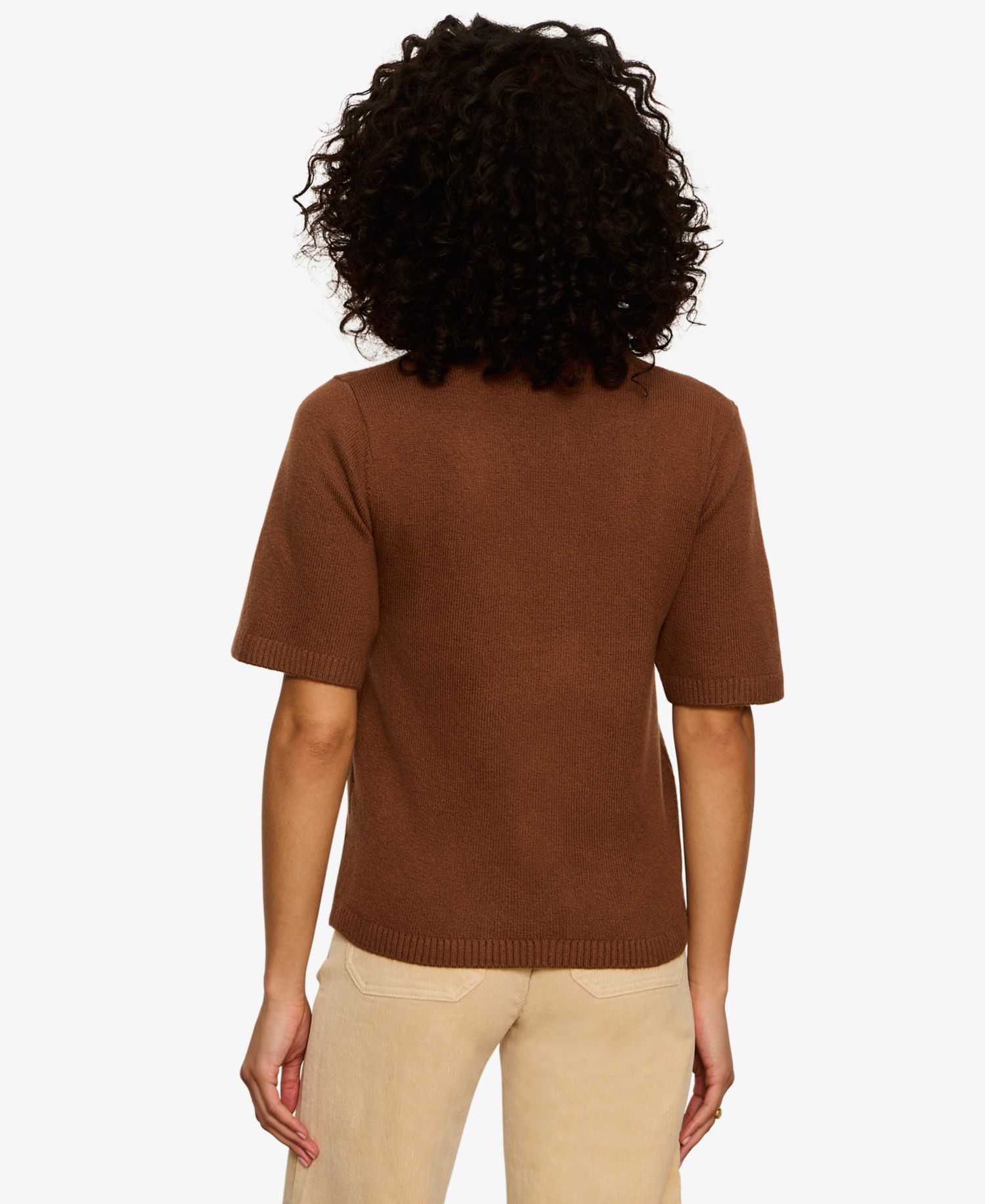 Petite Short-Sleeve Crewneck Sweater