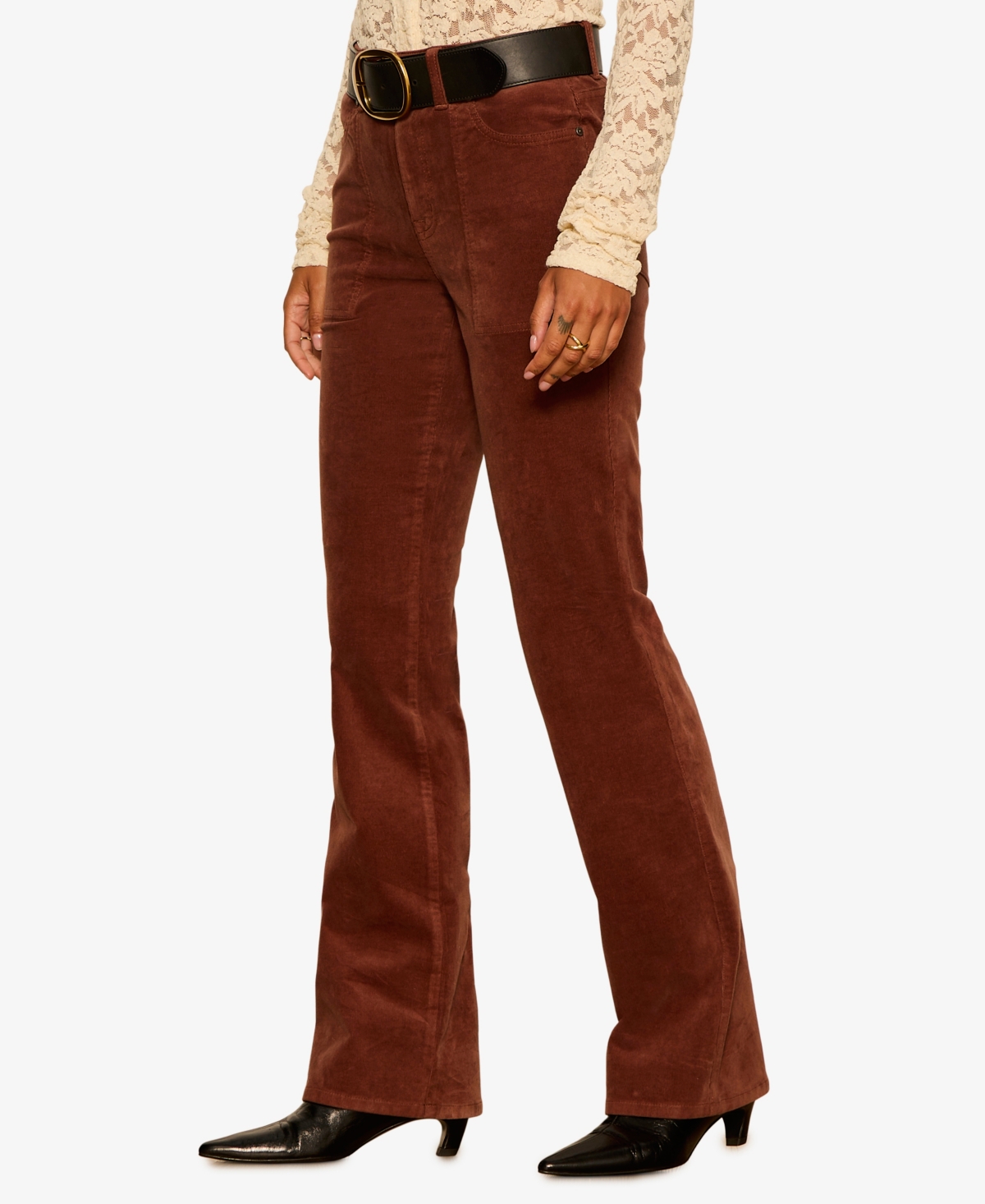 Sanctuary Women's Play Date Corduroy Mid-Rise Bootcut Pants