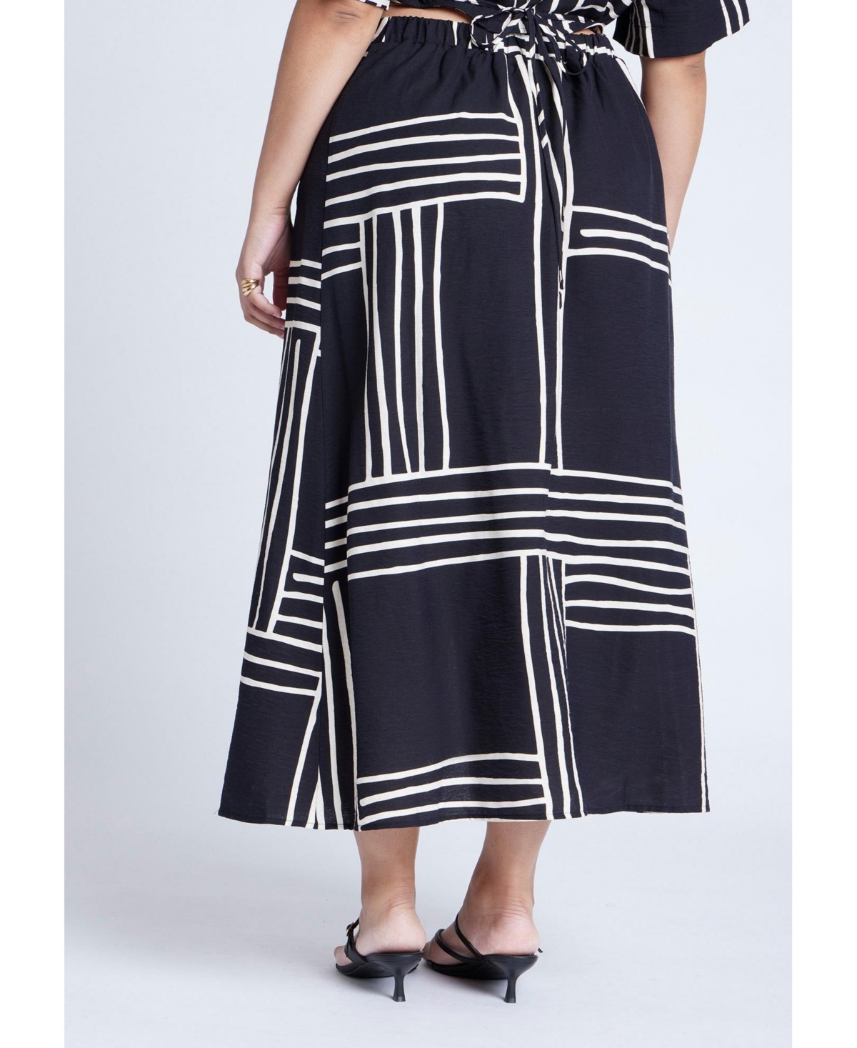Eloquii Women's Wrapover Printed Skirt