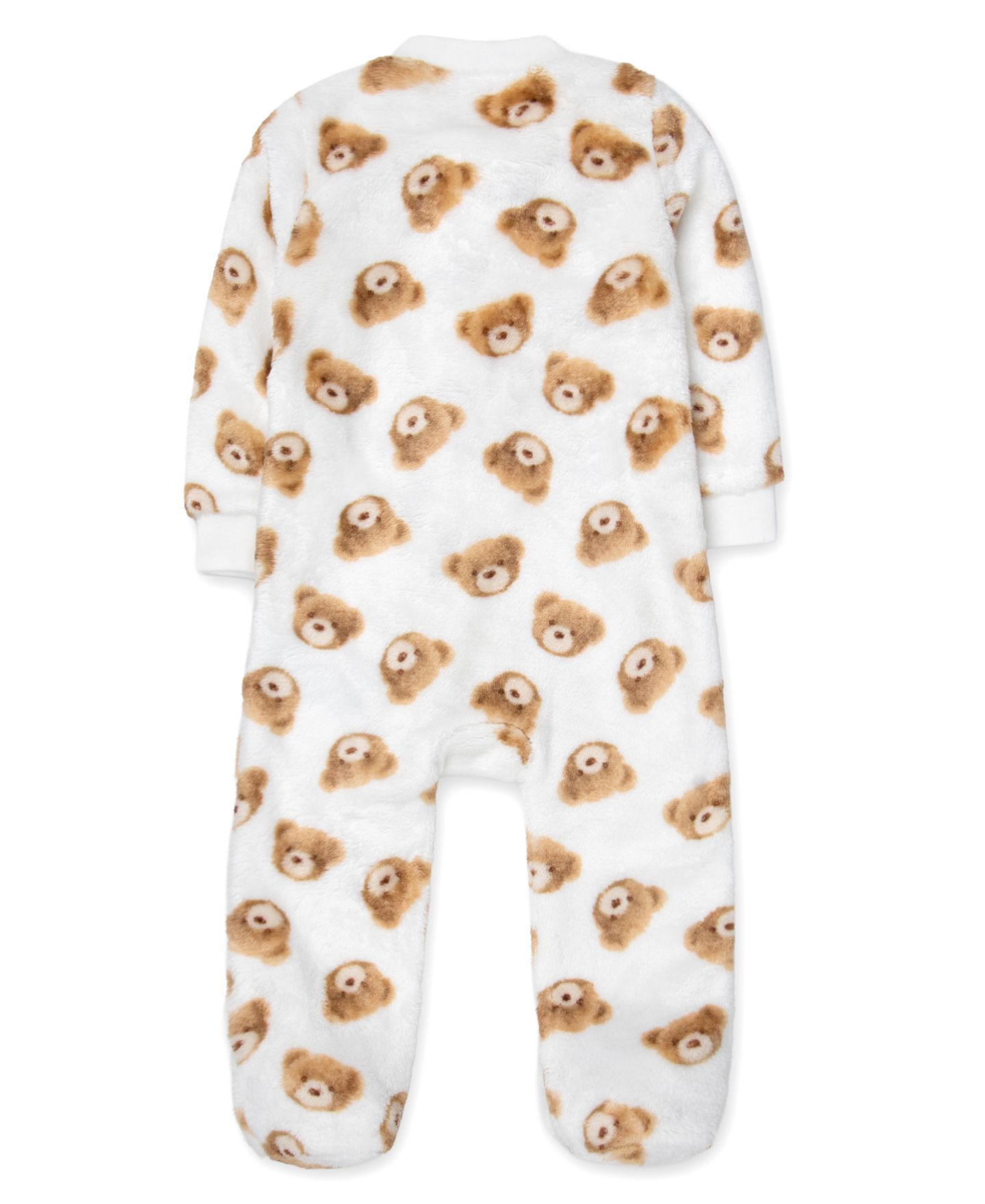Мягкие игрушки Baby Essentials Baby Boys' and Girls' Bear Teddy Bear Print Fleece Zipper Closure Footie, цвет: Белый / Коричневый — фото 3