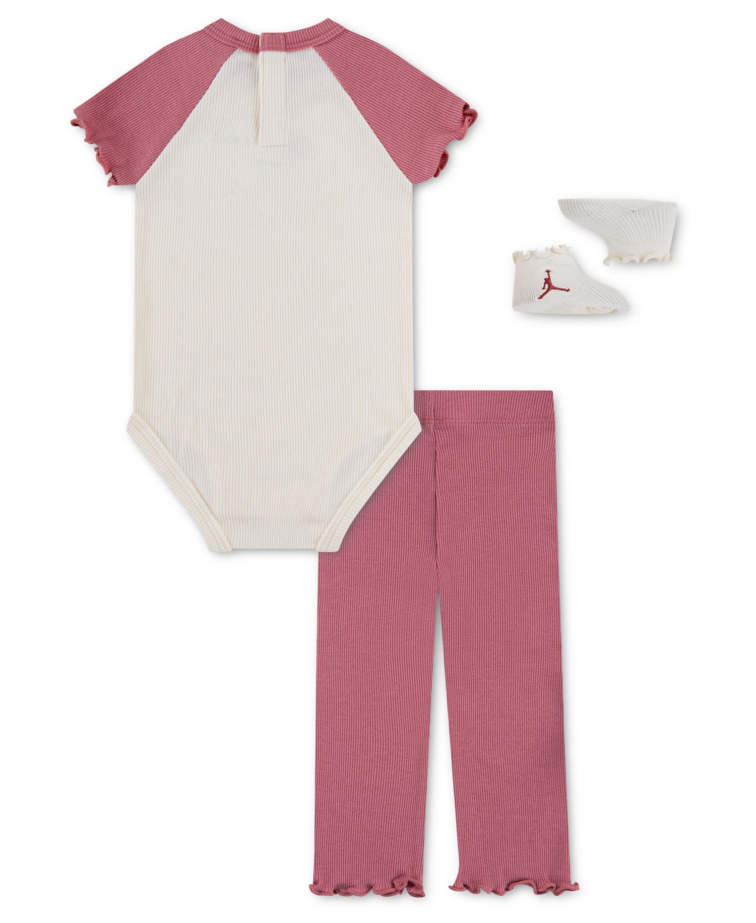 Baby Girls' Love Is in the Air Short-Sleeve Bodysuit, Flared Pants and Socks, 3-Piece Set