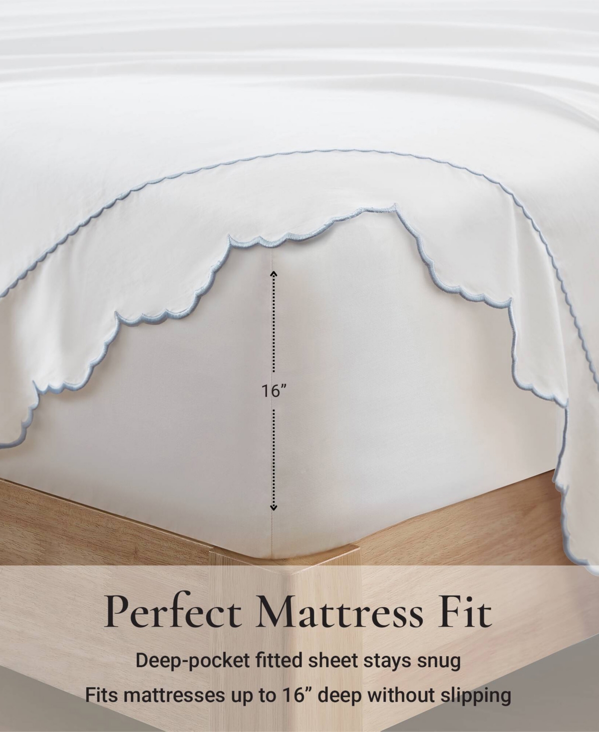Harbor House Brielle Scalloped Edge 300-Thread Count Cotton 4-Piece Sheet Set