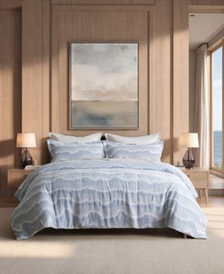 Ocean Wave Cotton 3-Piece Duvet Cover Set, King