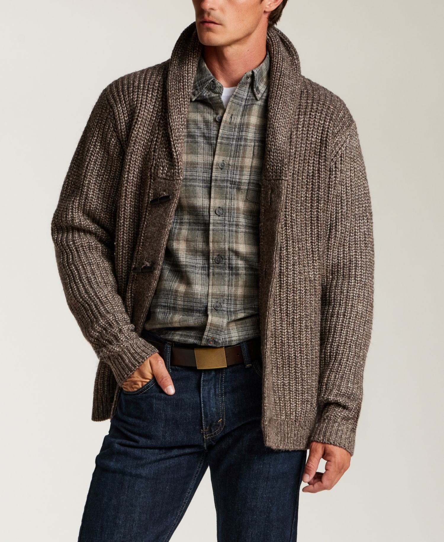 Men's Mixy Shawl Collar Cardigan Sweater