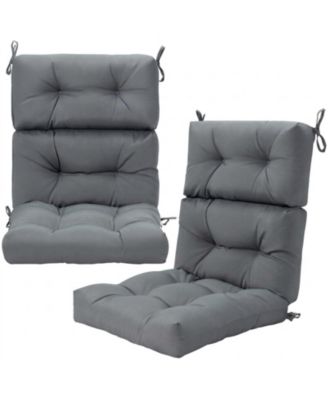 Set of 2 High Back Outdoor Chair Cushions with 3-Position Adjustable Backrest