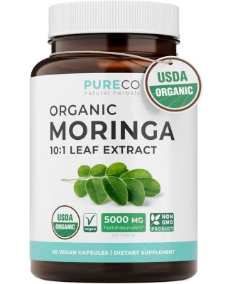 Moringa Leaf Supplement, High Potency Moringa Leaf Extract, , Non-GMO, 60 Capsules