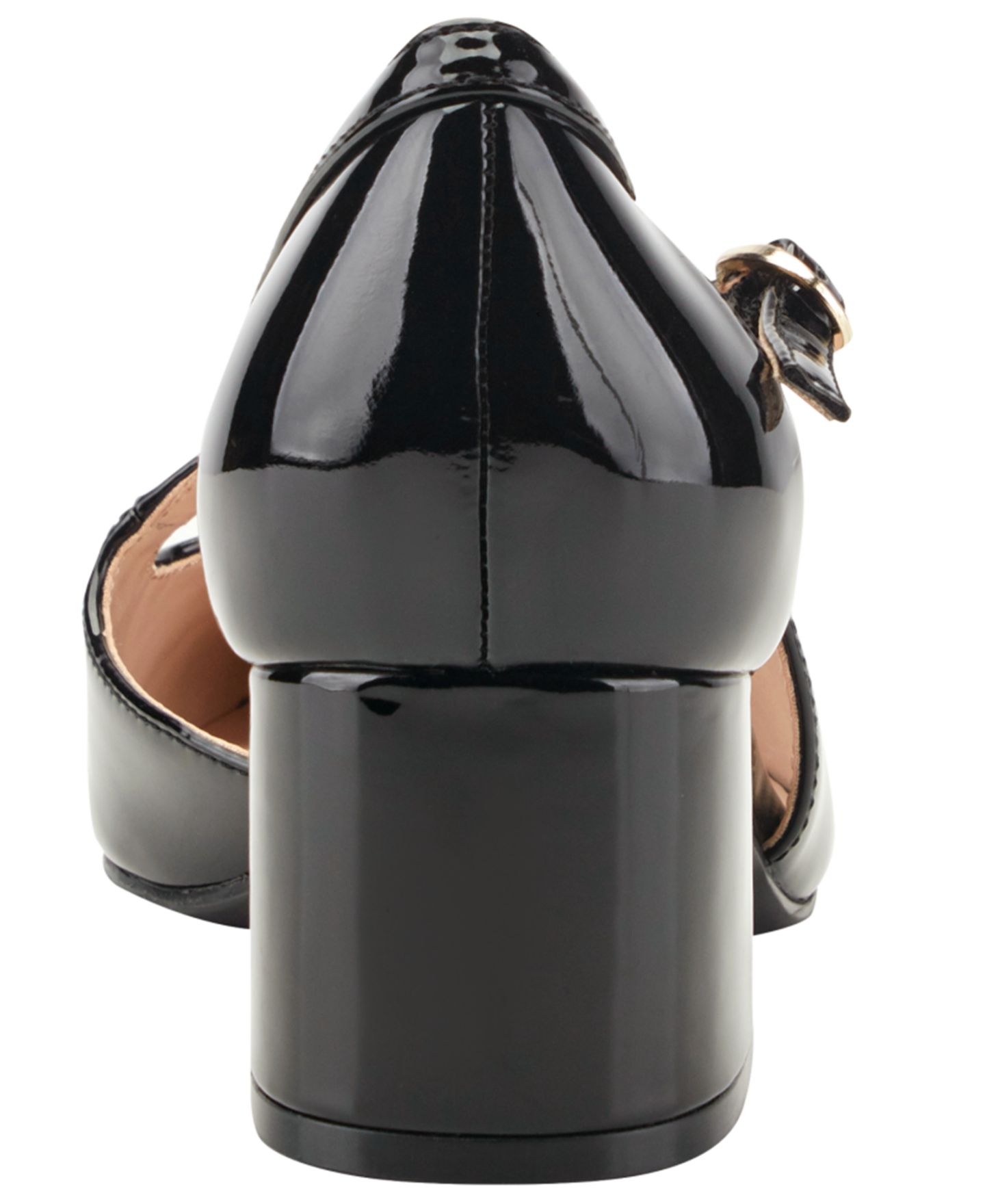 Женские туфли Bandolino Steve Asymmetrical d'Orsay Block Heel Pumps, цвет: Чёрный лаковый — фото 3