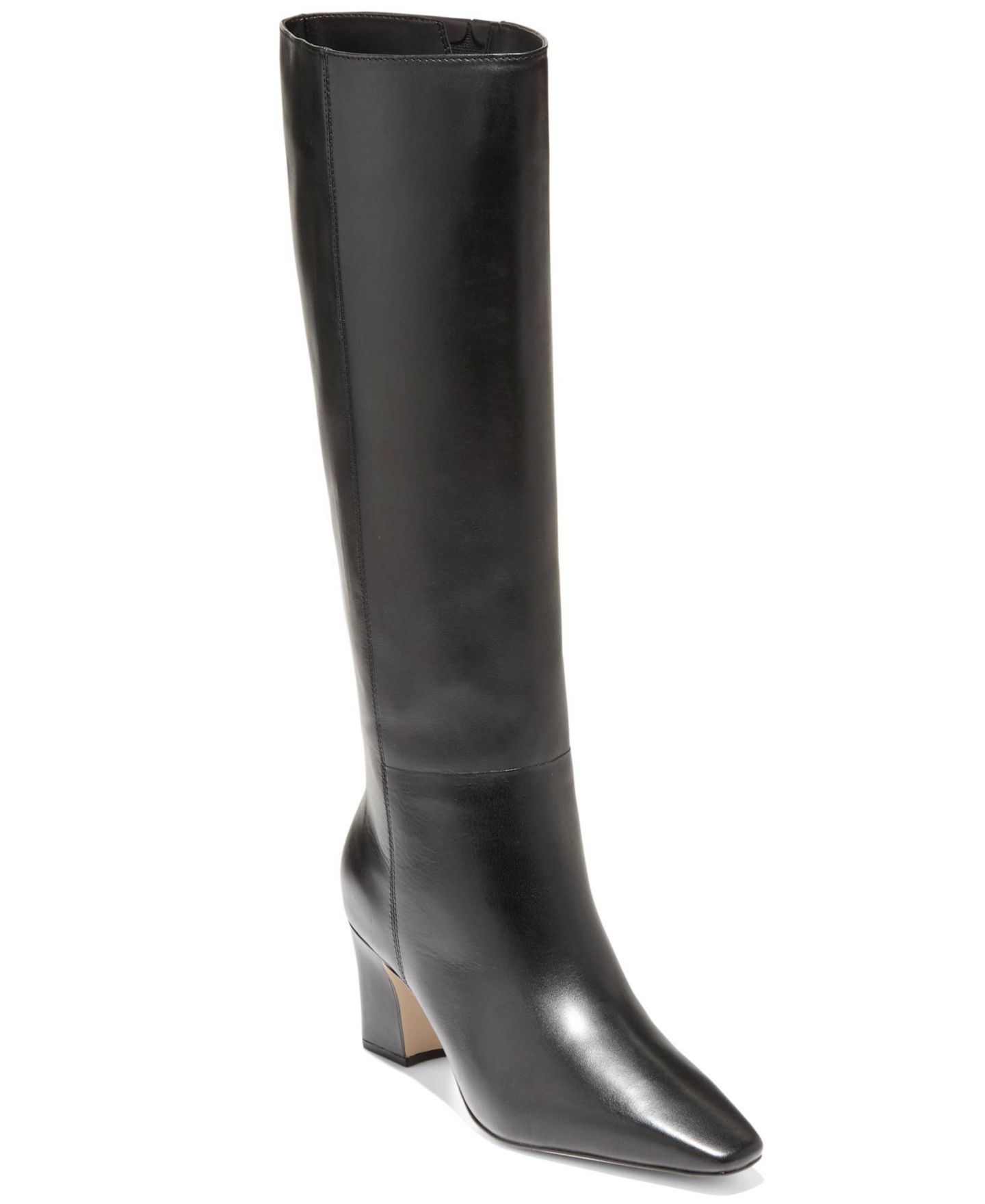 Женские ботинки Cole Haan Blanche Zipper Tall, цвет: Чёрный кожаный — фото 1