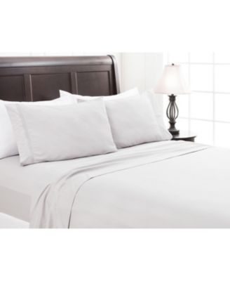 Premium Soft White King Bed Sheets Set 4-Piece - Percale Microfiber - Fitted Sheet Flat Sheet and Pillow Cases