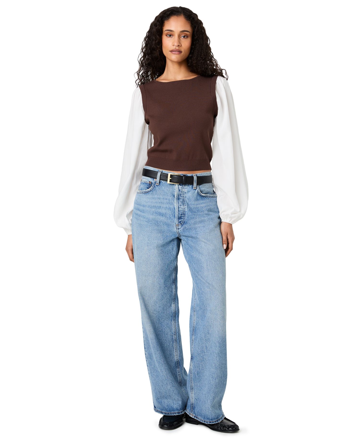 Women's Shirting Combo Long-Sleeve Top