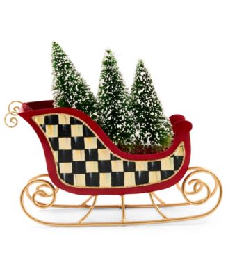 Merry Christmas Tin Sleigh with Trees