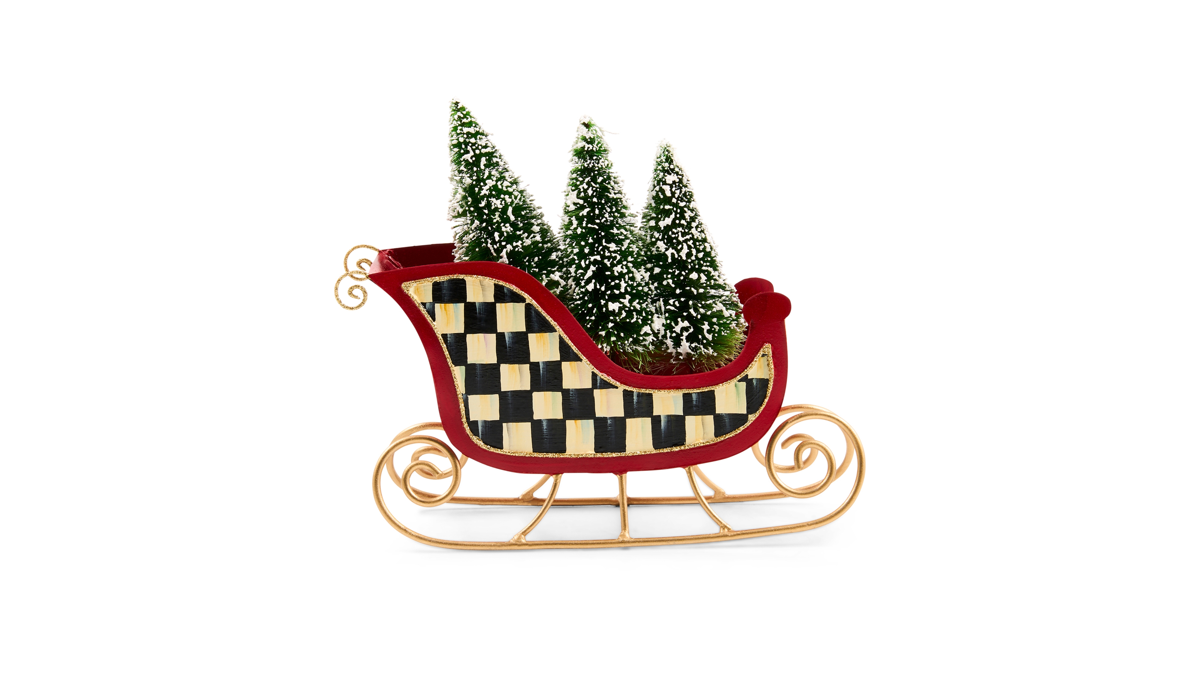 MacKenzie-Childs Merry Christmas Tin Sleigh with Trees