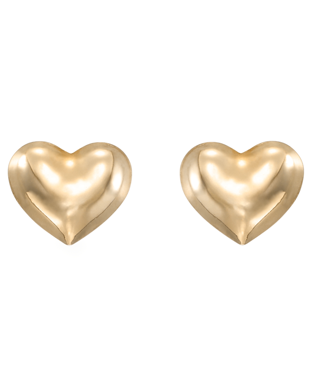 Macy's Heart Shape High Polished Stud Earrings in 10k Yellow Gold