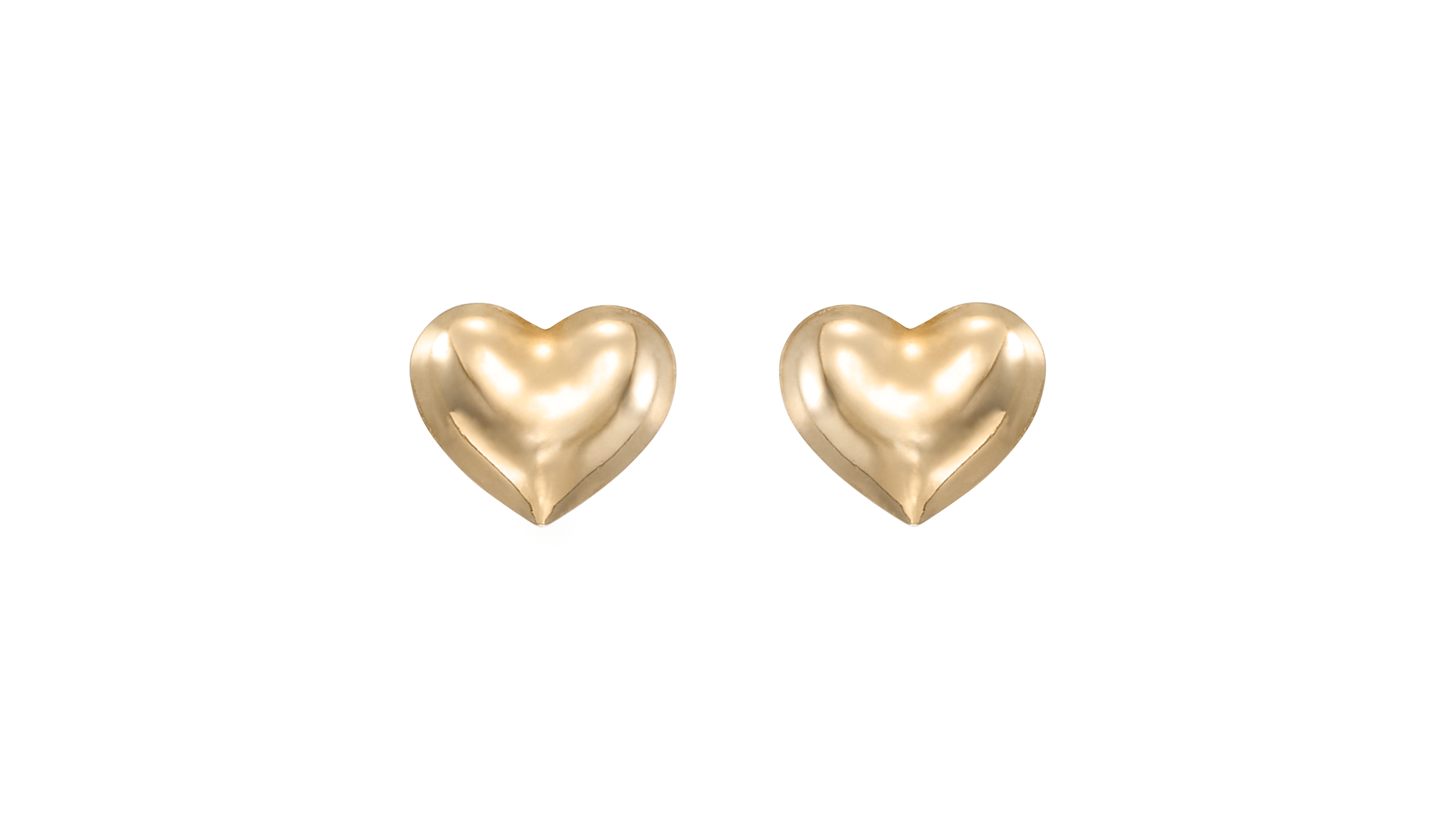 Macy's Heart Shape High Polished Stud Earrings in 10k Yellow Gold