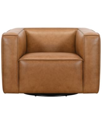 Moxley 41" Genuine Leather Memory Return Swivel Chair