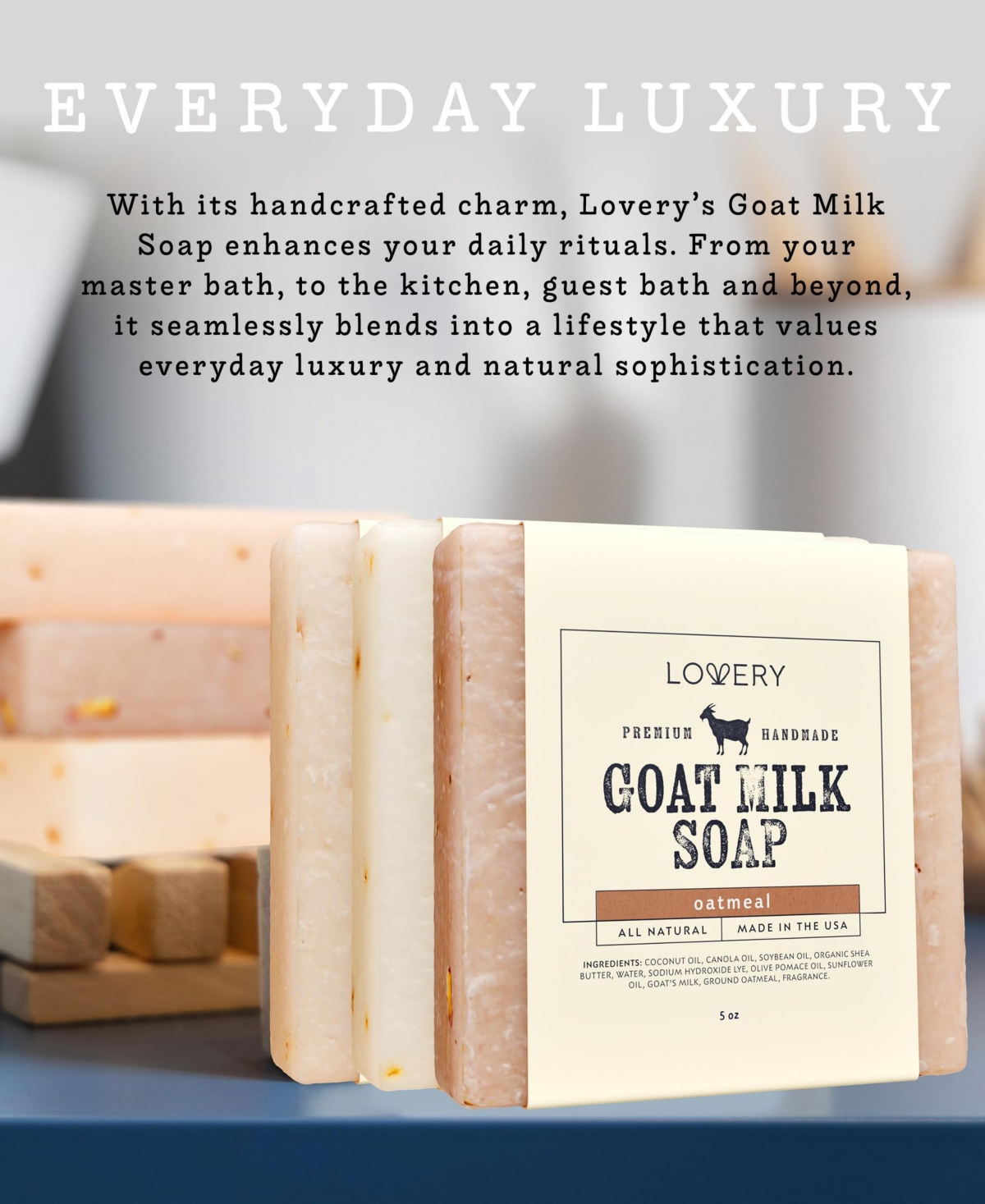 Lovery 6 Piece Goat Milk Soap Bars Set