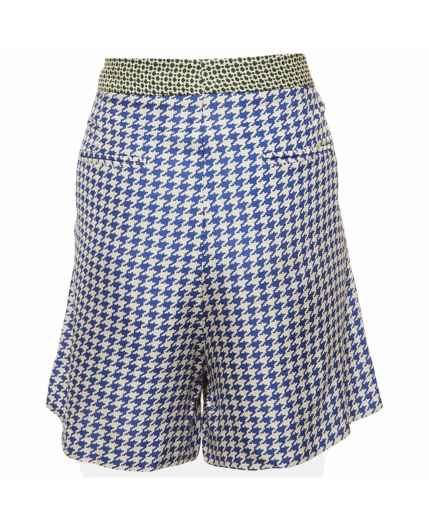 Women's Checked Crepe Shorts