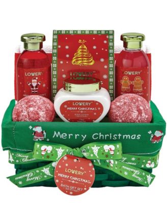 Strawberry Sandalwood Christmas Gift Set, Bath and Body Care Gift Package