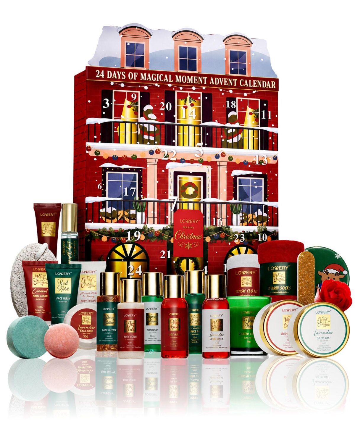 Lovery 2026 Limited Edition Advent Calender, Christmas Countdown Calender, 24pcs Beauty Bath and Body Care Gifts