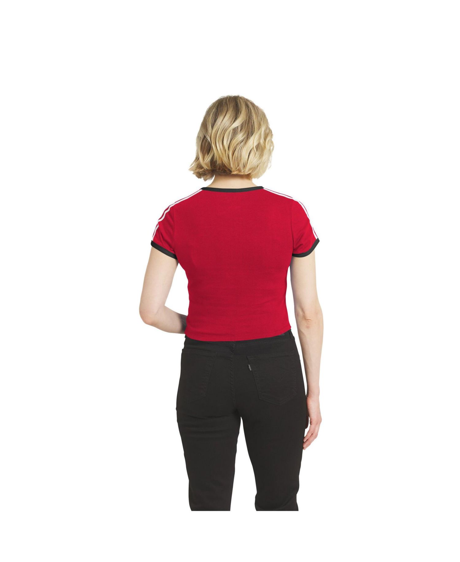 Women's San Francisco 49ers Cropped Throwback Ringer T-Shirt