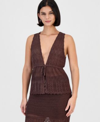 Women's Vivianne Crochet Sleeveless V-Neck Tank