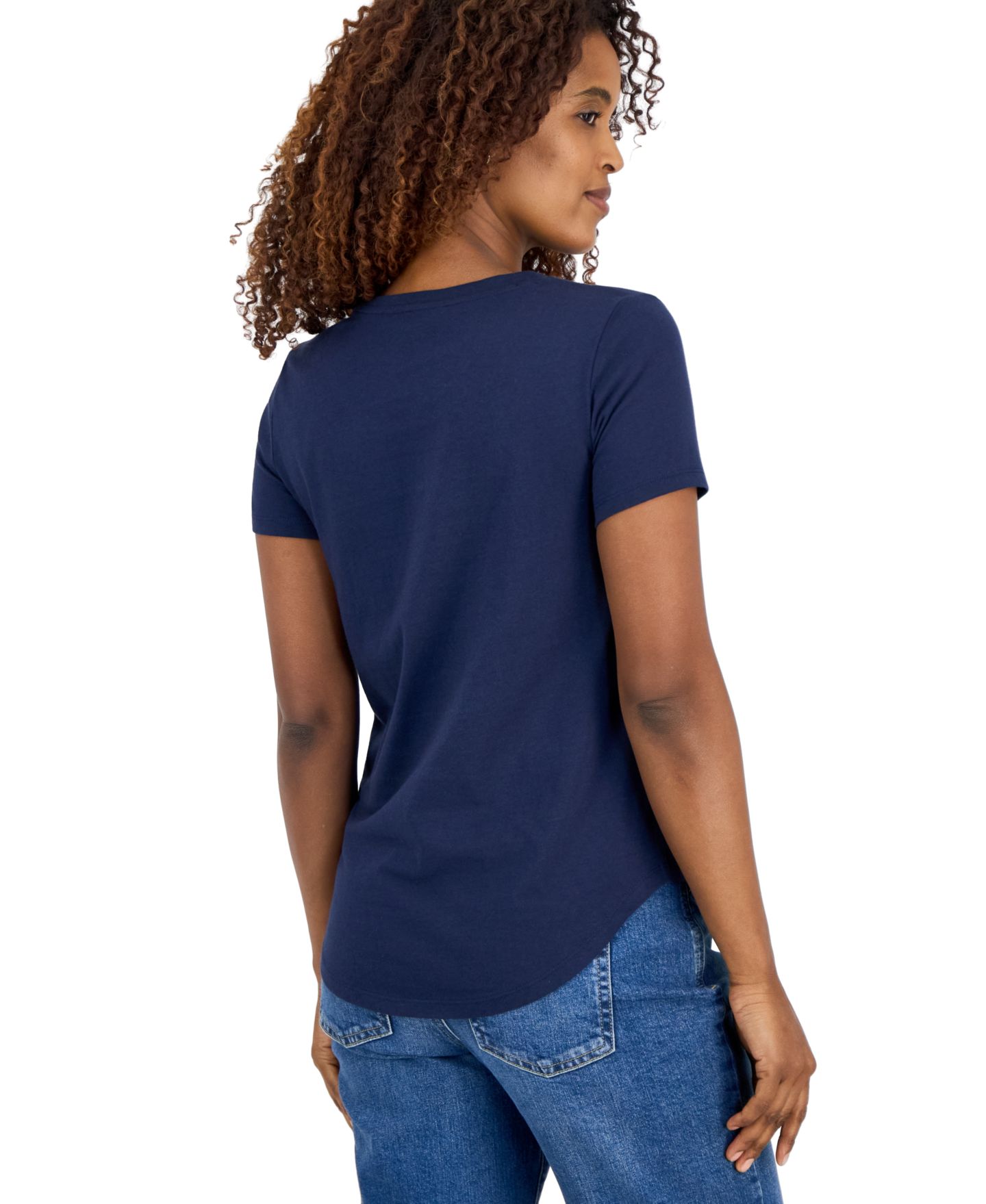 Женская футболка Style & Co Holiday Graphic Short-Sleeve Crewneck, цвет: Синий — фото 2