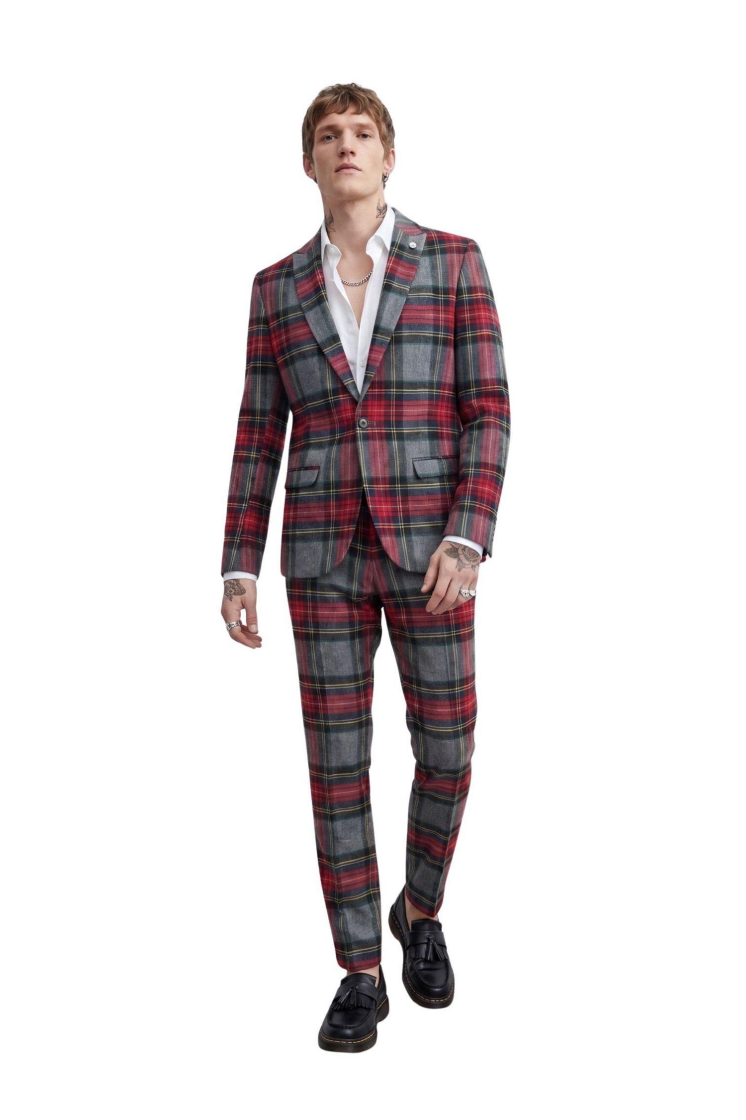 Men's Cardosi Slim-Fit Tuxedo Wool Suit Pants