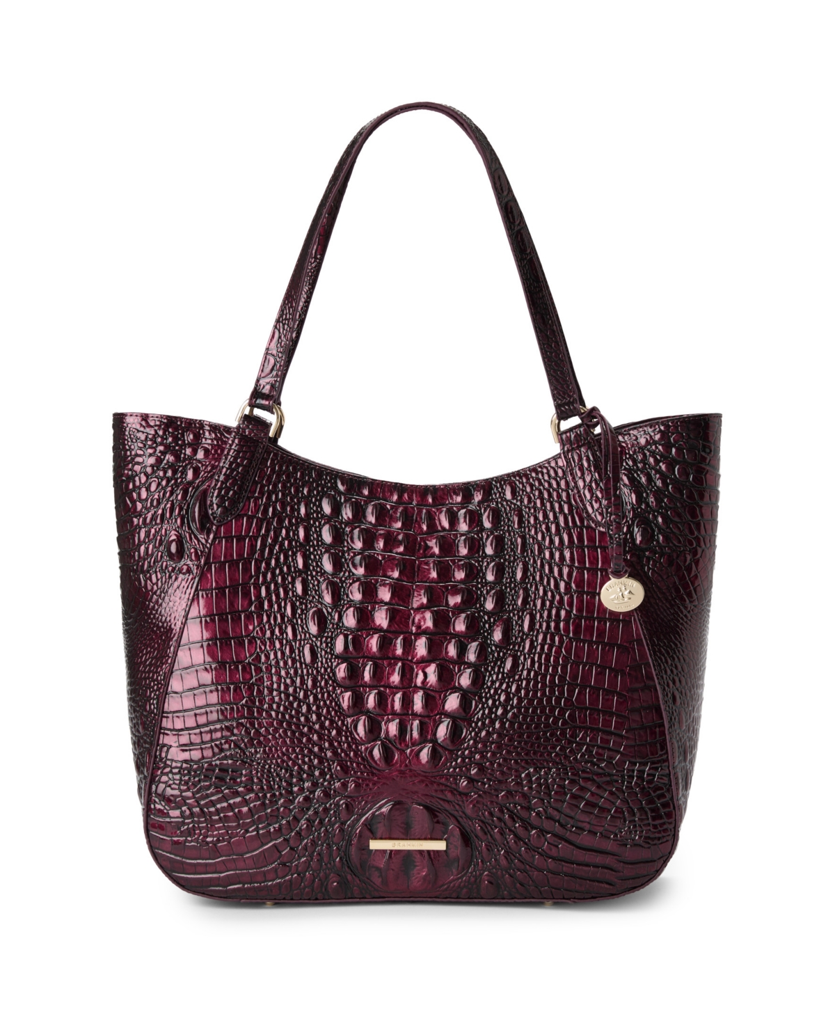 Brahmin Aliza Melbourne Large Leather Tote In Oxblood
