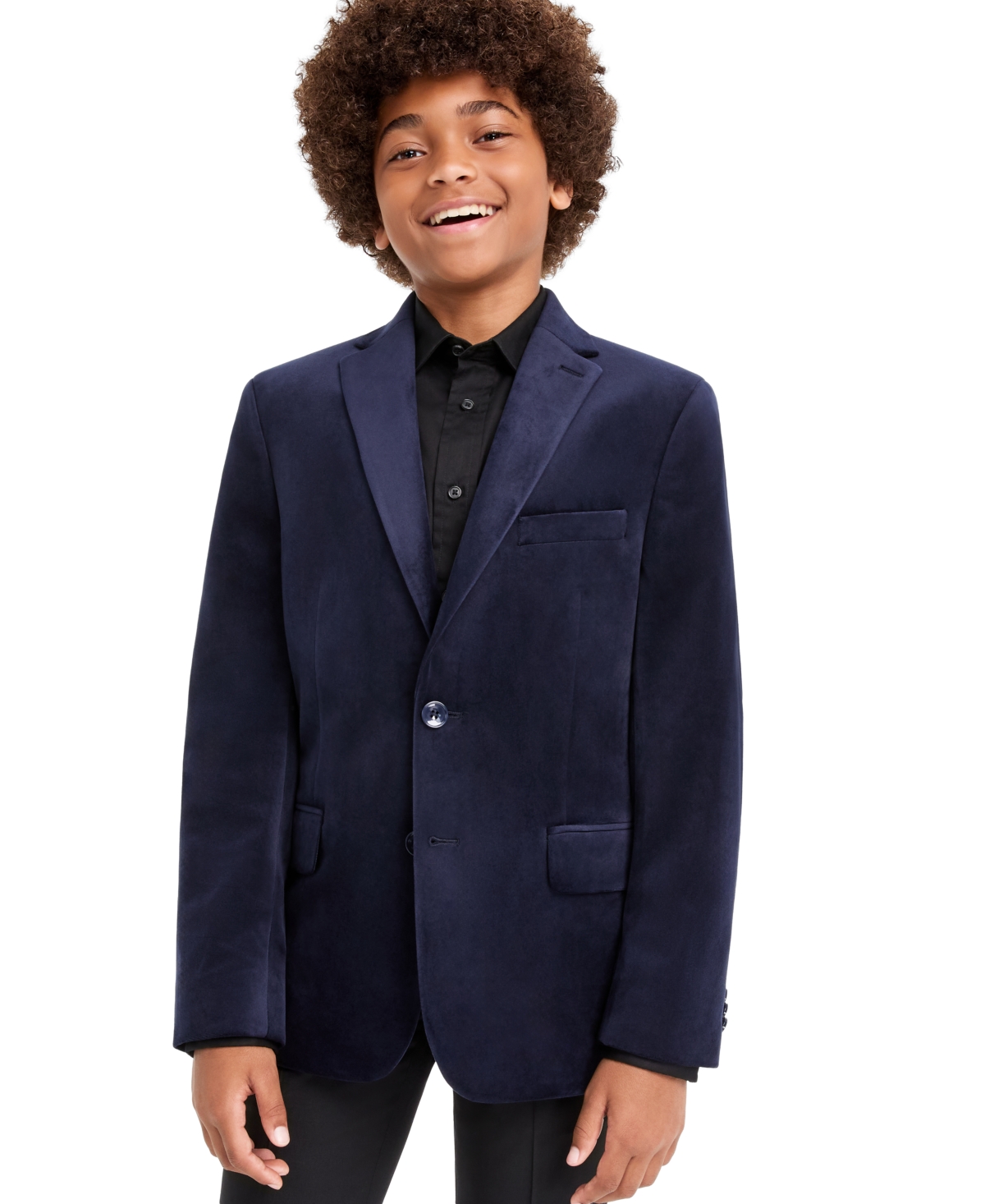Michael Kors Boys' 4-20 Velvet Single-Breasted Blazer