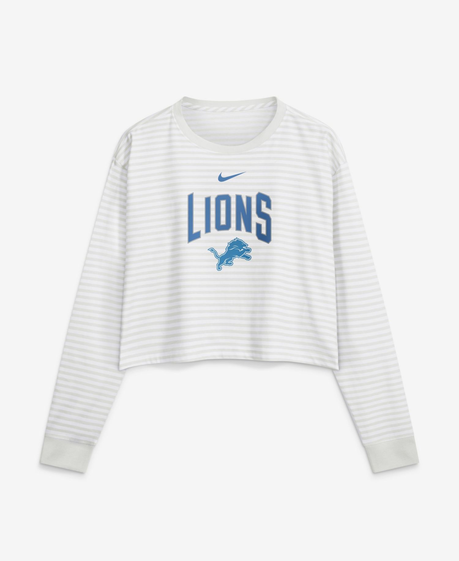 Women's Detroit Lions Primetime Loose-Fit Dropped-Shoulder Crop Top