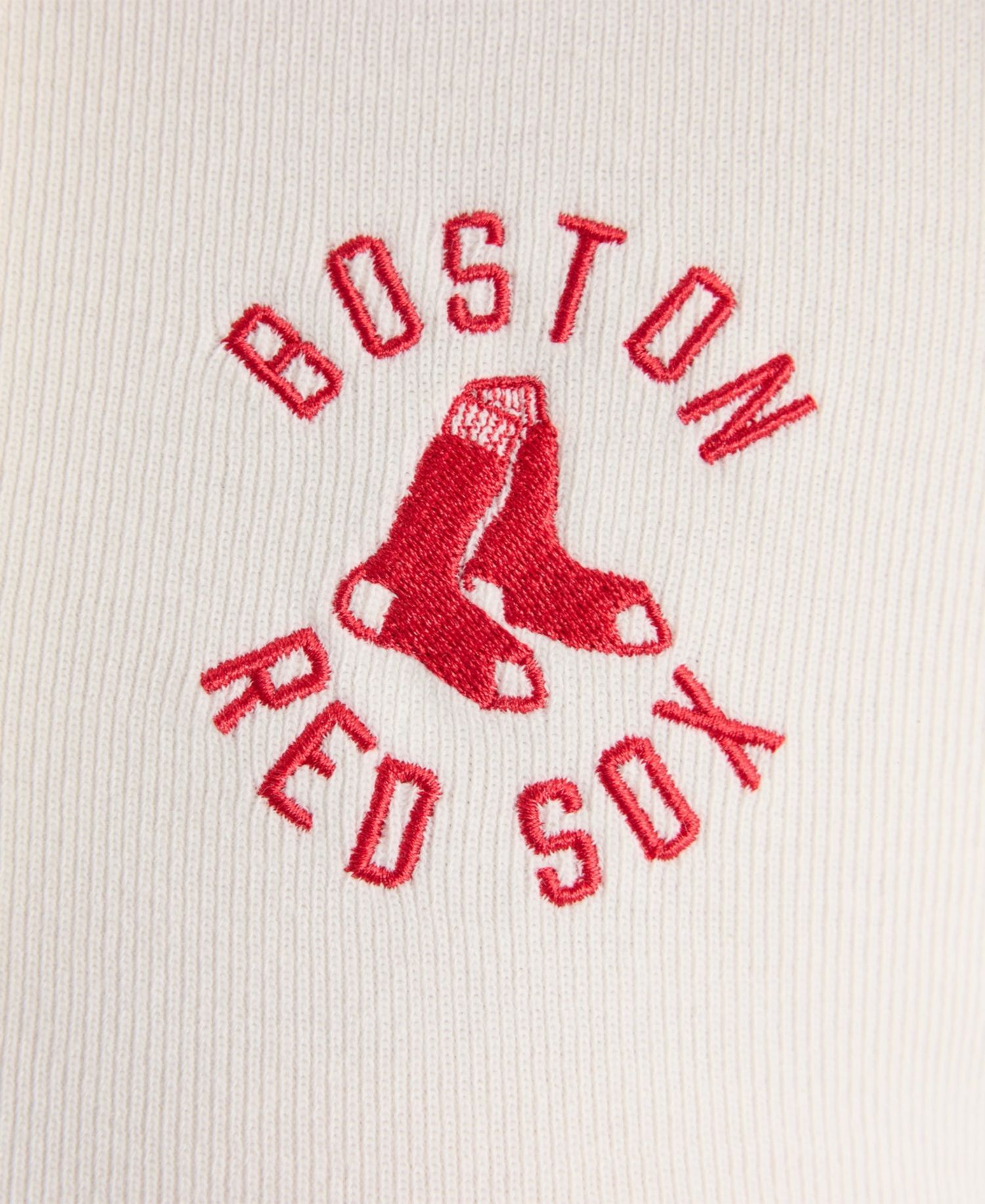 Women's Boston Red Sox Iconic Ribbed Cropped Henley Tank Top