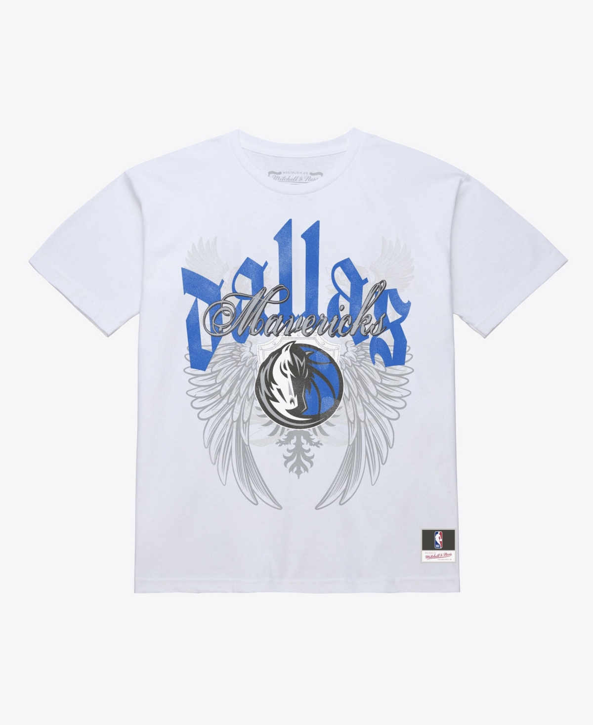 Men's Mitchell & Ness White Dallas Mavericks Old English Classic T-Shirt