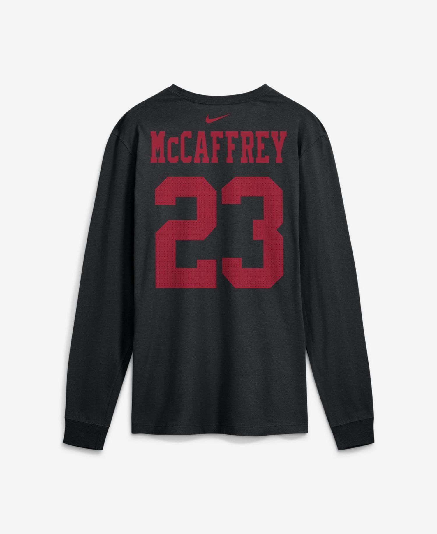 Men's Christian McCaffrey San Francisco 49ers Name & Number Long Sleeve Crew Neck T-Shirt