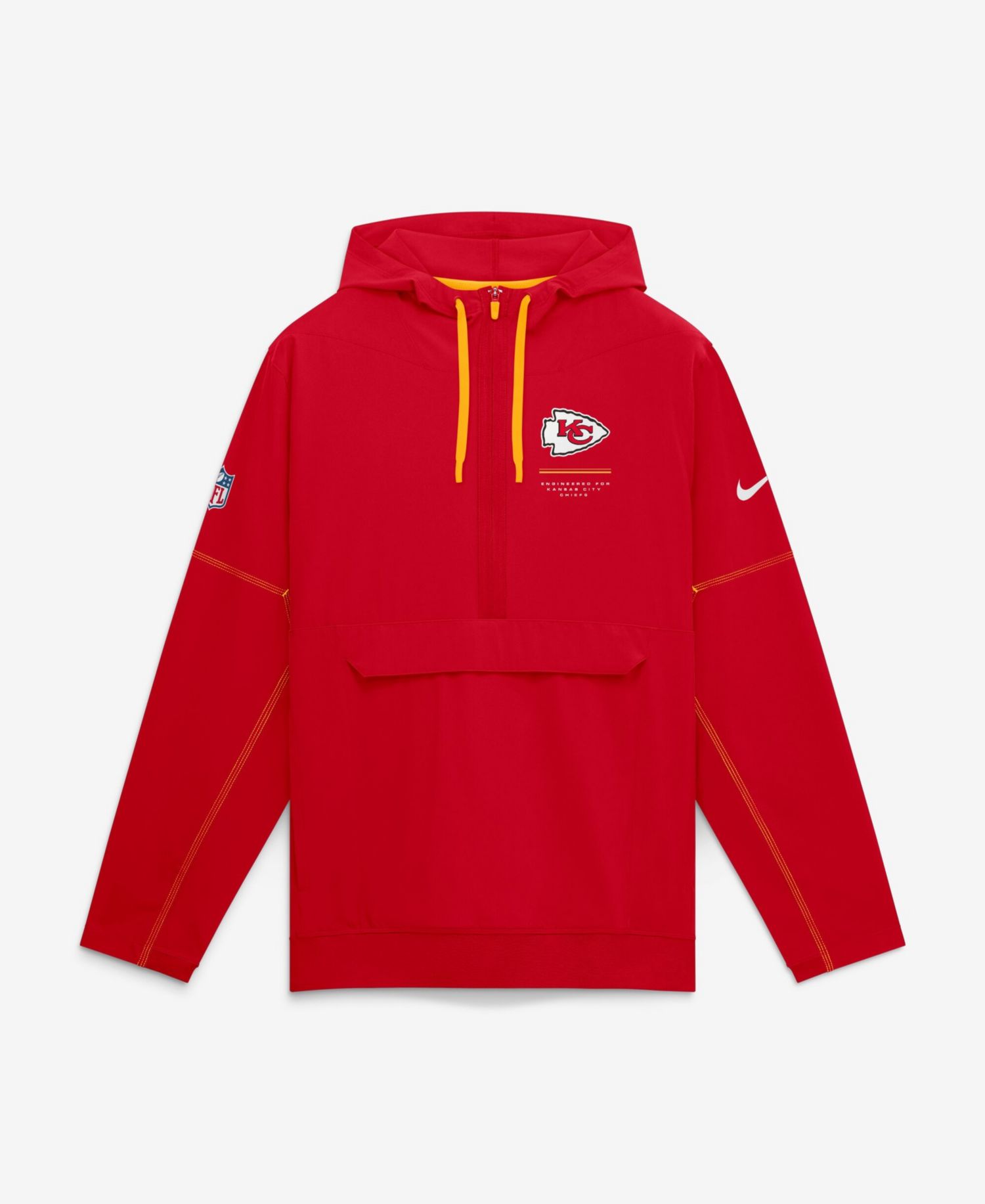 Men's Kansas City Chiefs Sideline Logo Glory Water-Repellent Half-Zip Hoodie