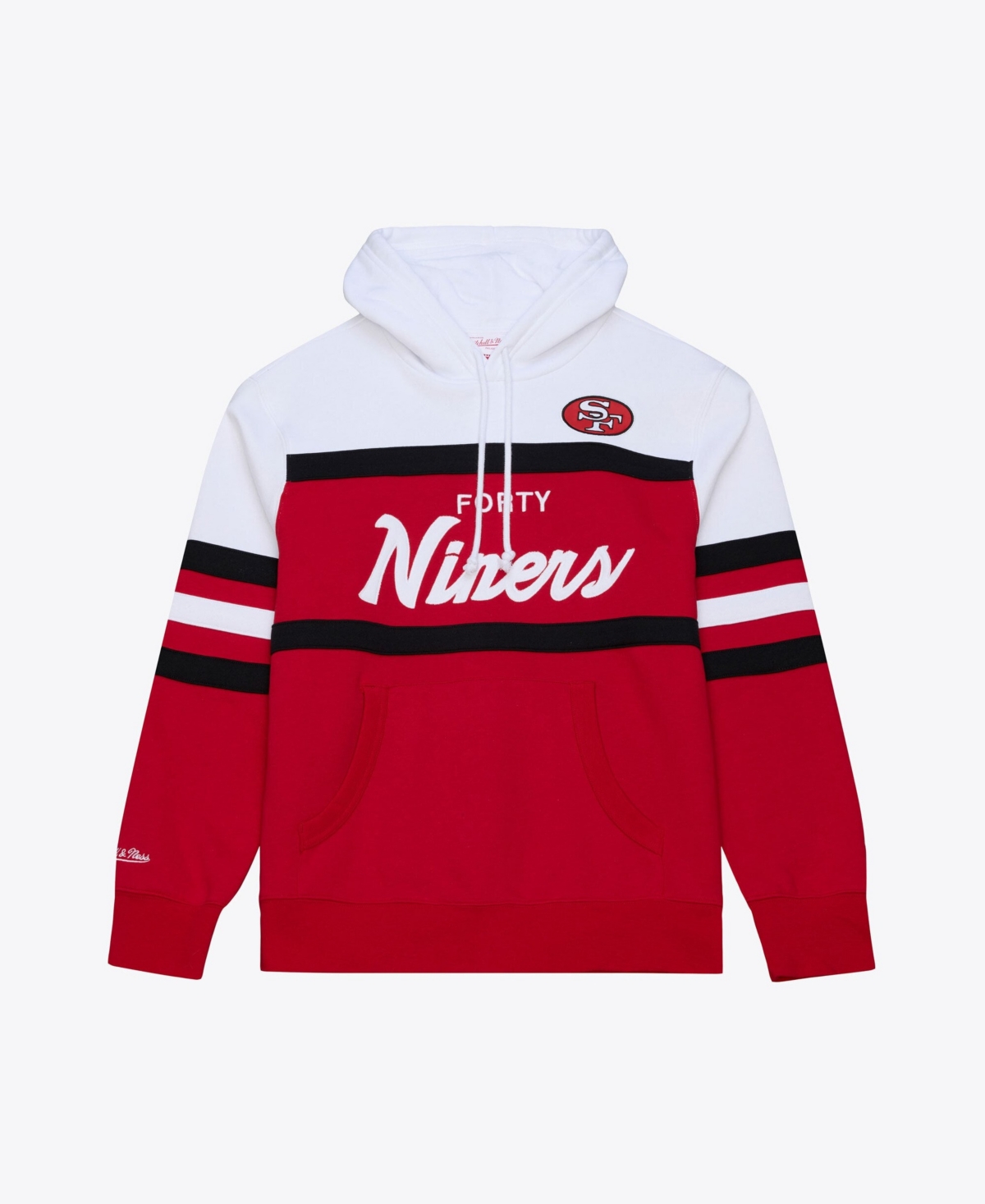 Mitchell & Ness Men's San Francisco 49ers Head Coach Pullover Midweight Cotton-Blend Hoodie - Scarlet