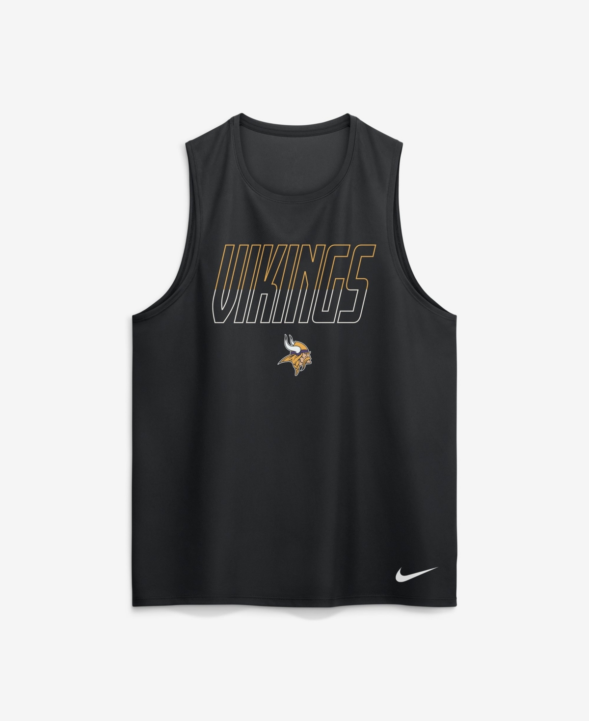 Nike Men's Minnesota Vikings Kickoff Miler Crew Neck Screen Print Graphics Tank Top