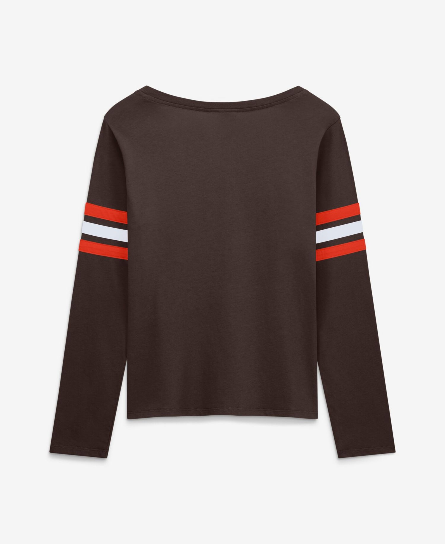 Women's Cleveland Browns Team First Coverage Scheme Long-Sleeve Lace-Up Neckline T-Shirt