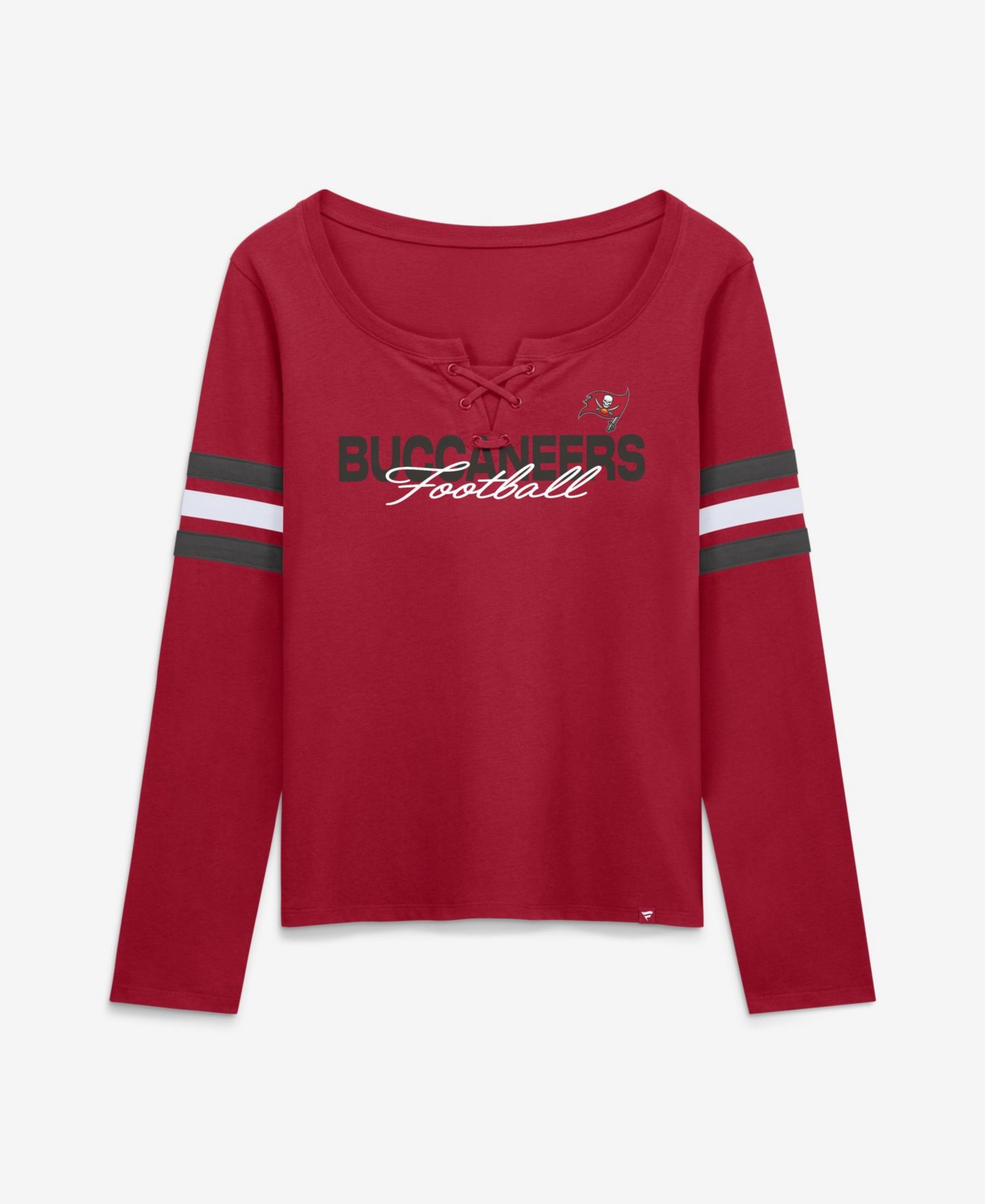 Женская футболка Fanatics Tampa Bay Buccaneers Team First Coverage Scheme Lace-Up Long-Sleeve — фото 1