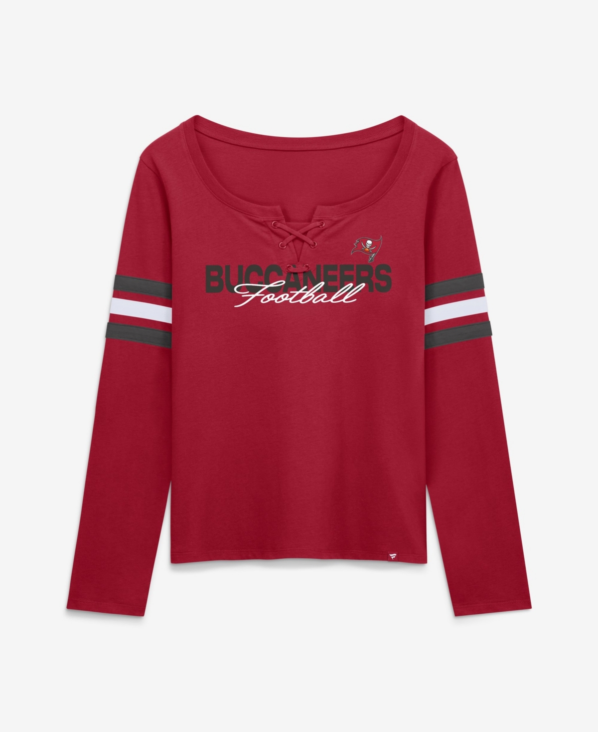 Fanatics Women's Tampa Bay Buccaneers Team First Coverage Scheme Lace-Up Long-Sleeve T-Shirt