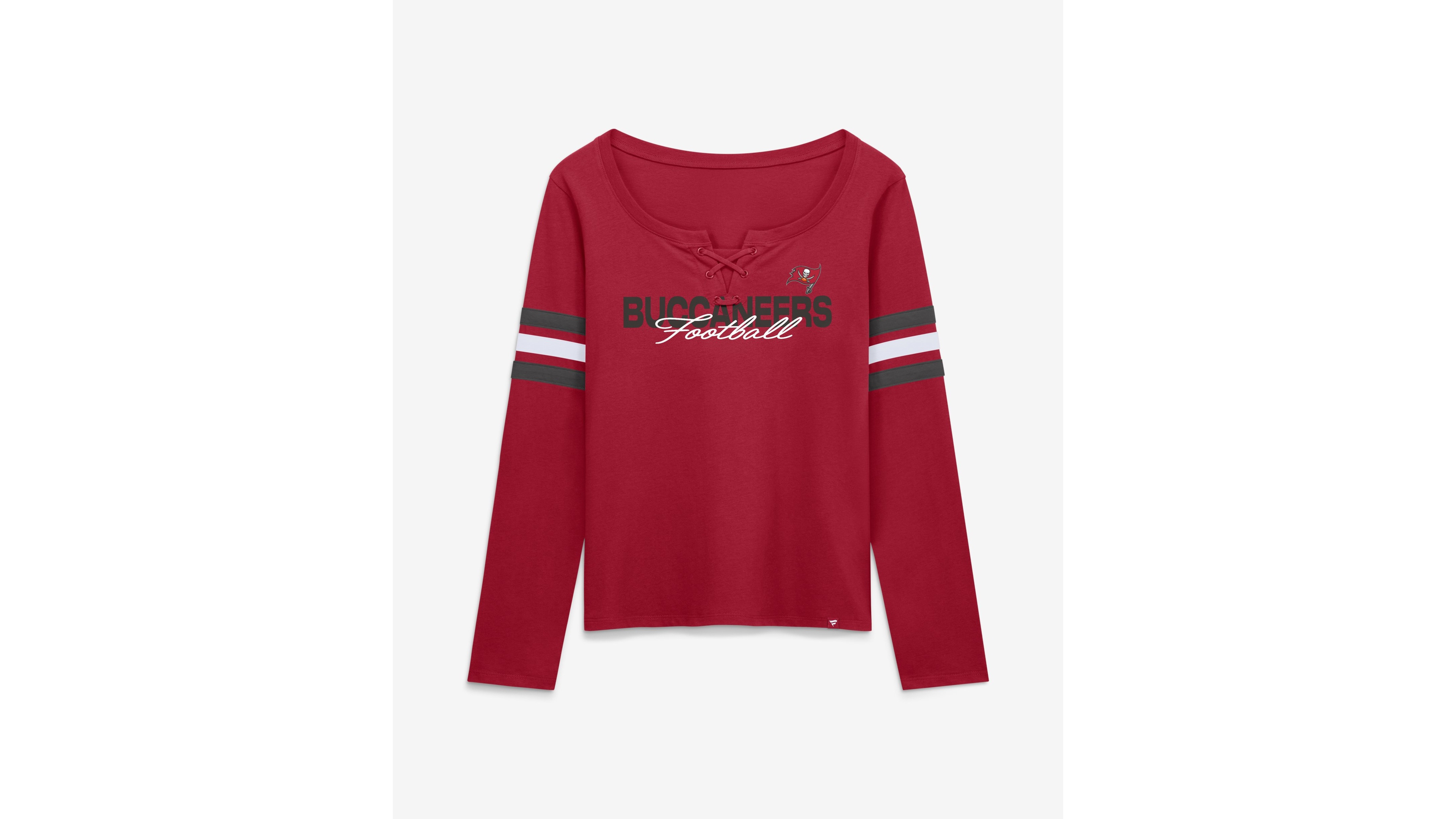 Fanatics Women's Tampa Bay Buccaneers Team First Coverage Scheme Lace-Up Long-Sleeve T-Shirt