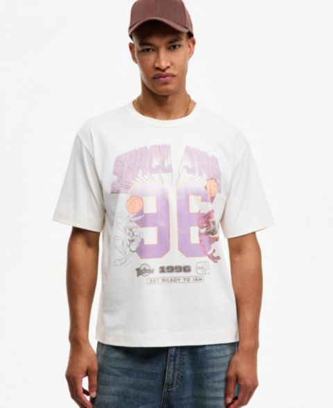 Мужская футболка Mode of One Space Jam Graphic Relaxed-Fit, цвет: Натуральный